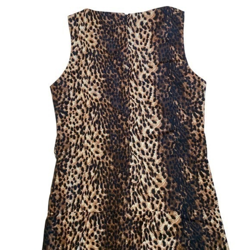 ZARA WOMAN Leopard Print Sleeveless Ruched Mini Dress w/Zipper Back - M EUC - Picture 11 of 14